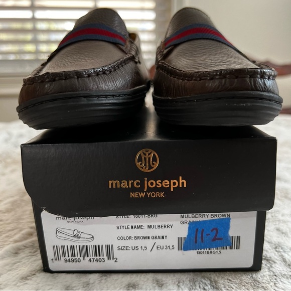 NIB Mark Joseph New York Boys Slip On Brown Leather Loafers, sz 1.5 - Picture 8 of 11